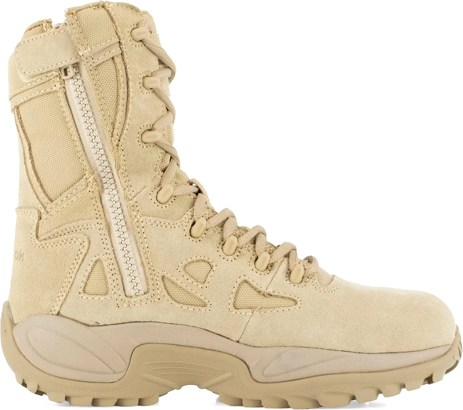 Reebok Work Mens Rapid Response Rb 8 Inch Electrical Hazard Composite Toe Work Safety Shoes Casual - Beige