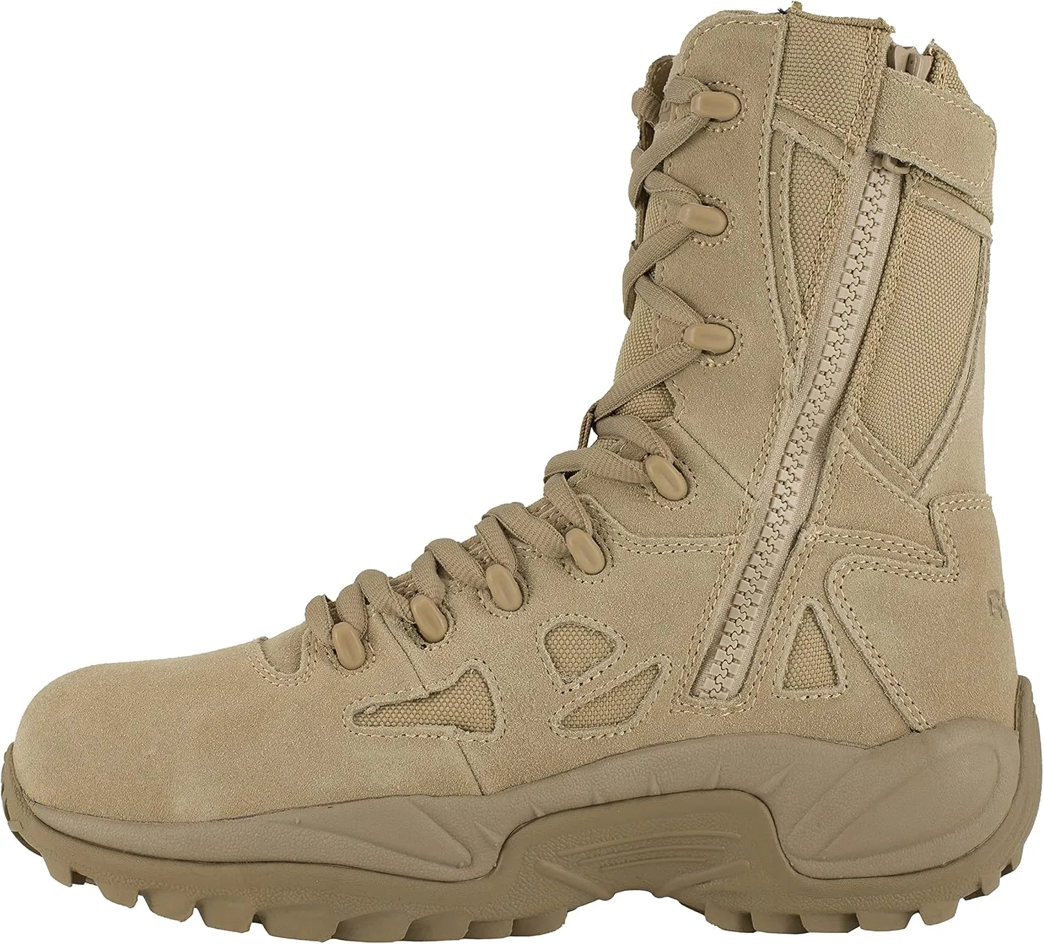 Reebok Work Mens Rapid Response Rb 8 Inch Electrical Hazard Composite Toe Work Safety Shoes Casual - Beige