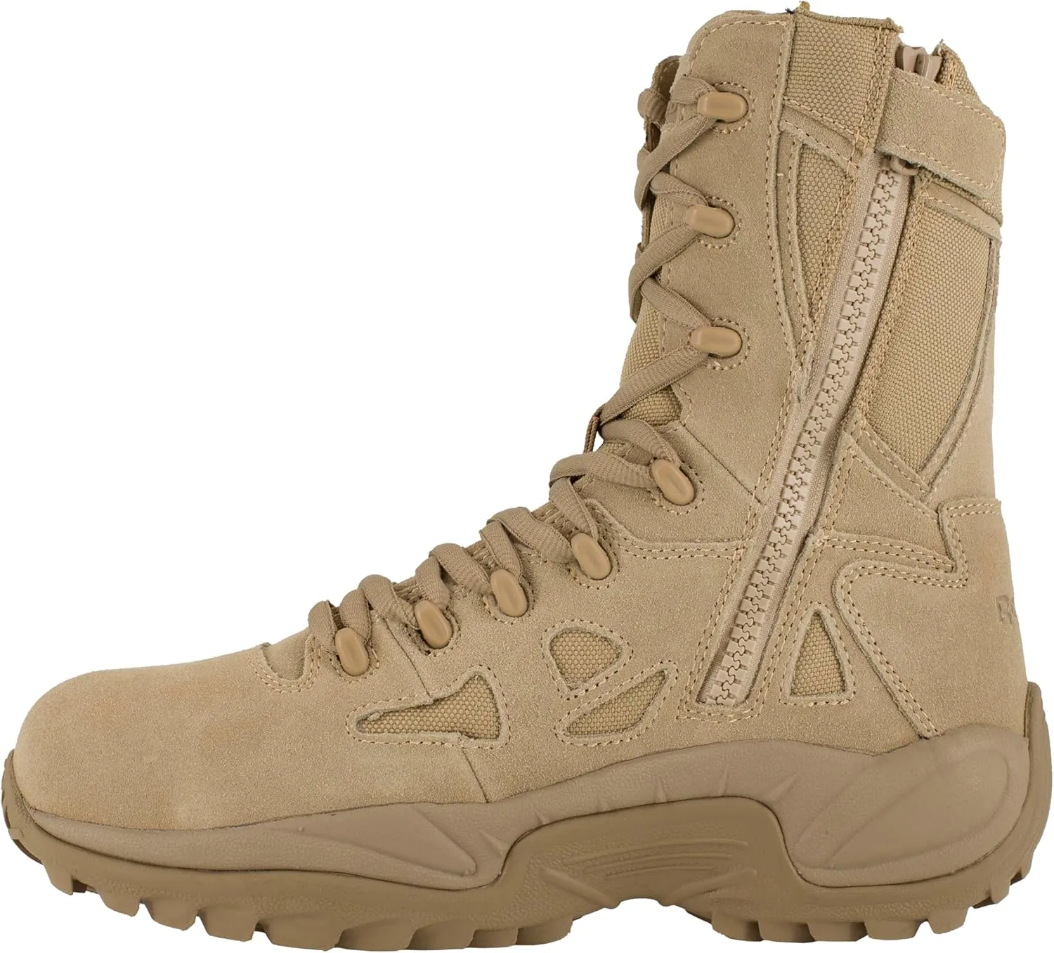 Reebok Work Mens Rapid Response Rb 8 Inch Electrical Hazard Composite Toe Work Safety Shoes Casual - Beige