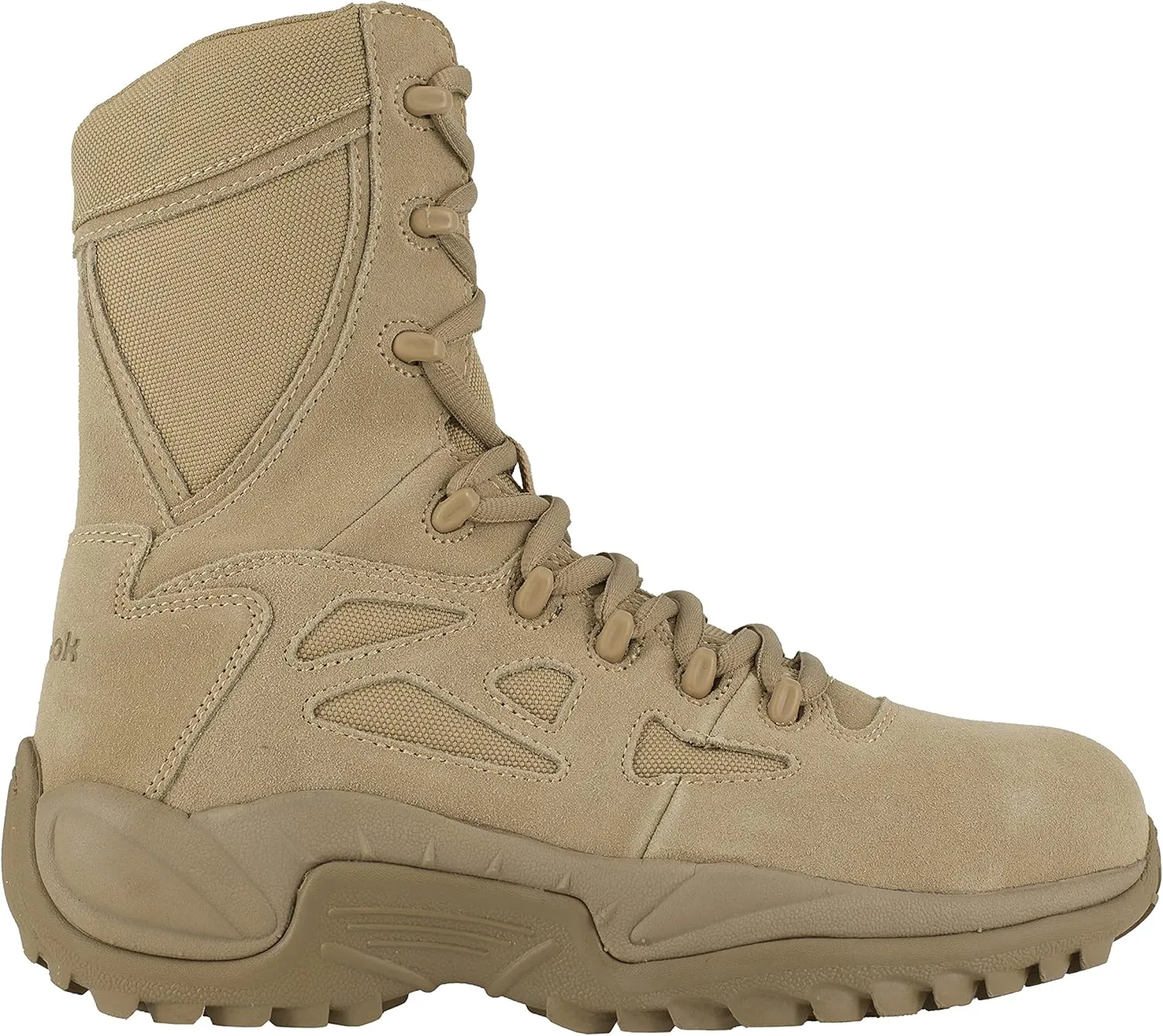 Reebok Work Mens Rapid Response Rb 8 Inch Electrical Hazard Composite Toe Work Safety Shoes Casual - Beige
