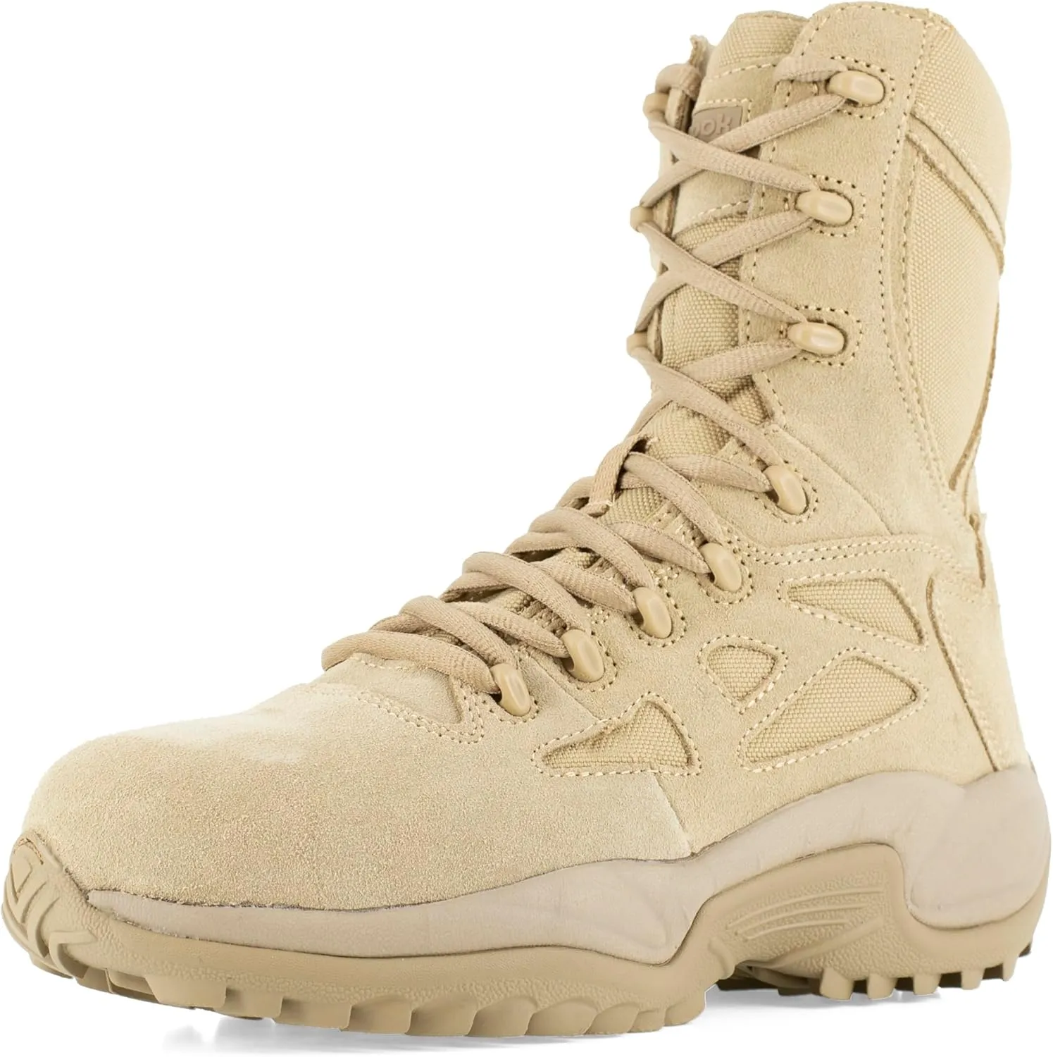 Reebok Work Mens Rapid Response Rb 8 Inch Electrical Hazard Composite Toe Work Safety Shoes Casual - Beige