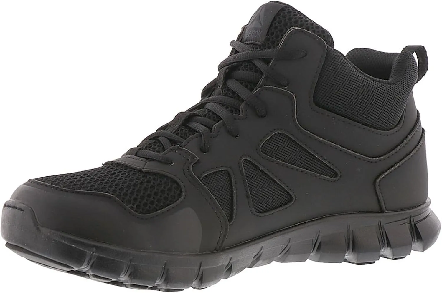 Reebok Work Men's Rb8405 Sublite Cushion Tactical Mid Cut Soft Toe Shoe Black Military