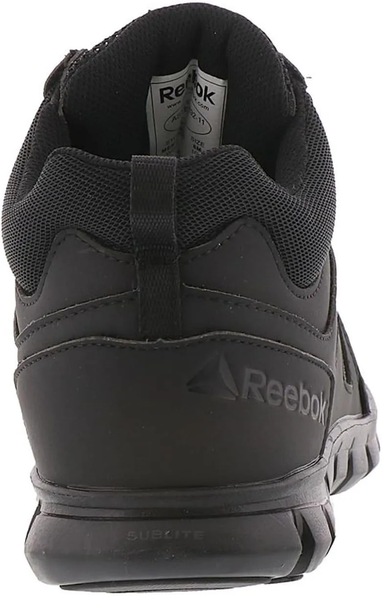 Reebok Work Men's Rb8405 Sublite Cushion Tactical Mid Cut Soft Toe Shoe Black Military