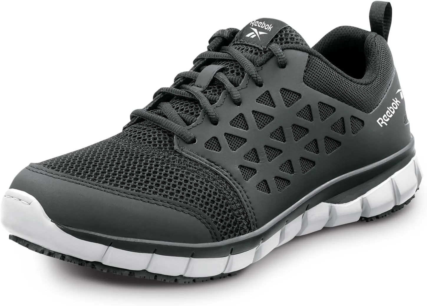 Reebok Work Sublite Cushion Work, Men's, Athletic Style, MaxTrax Slip Resistant, Soft Toe Work Shoe