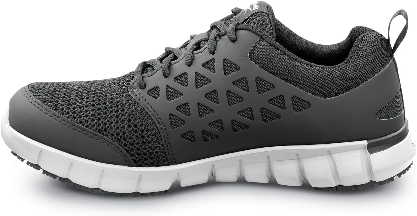 Reebok Work Sublite Cushion Work, Women's, Athletic Style, MaxTrax Slip Resistant, Soft Toe Work Shoe