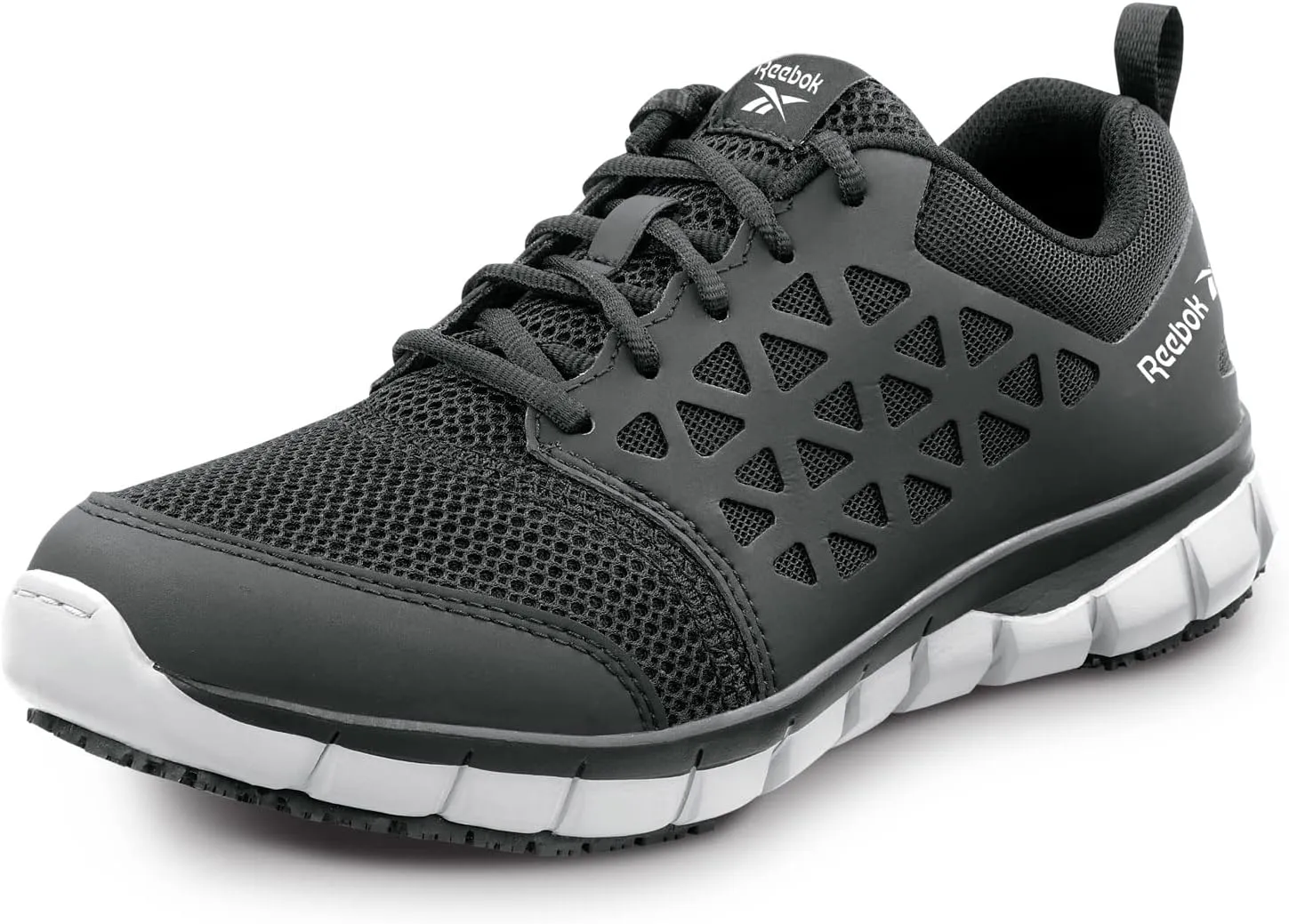 Reebok Work Sublite Cushion Work, Women's, Athletic Style, MaxTrax Slip Resistant, Soft Toe Work Shoe