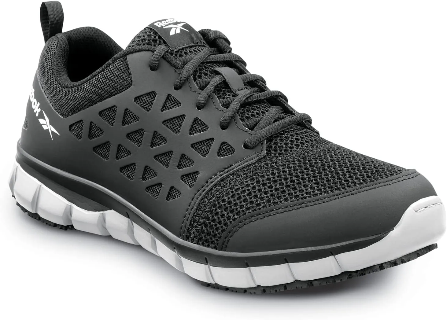 Reebok Work Sublite Cushion Work, Women's, Athletic Style, MaxTrax Slip Resistant, Soft Toe Work Shoe
