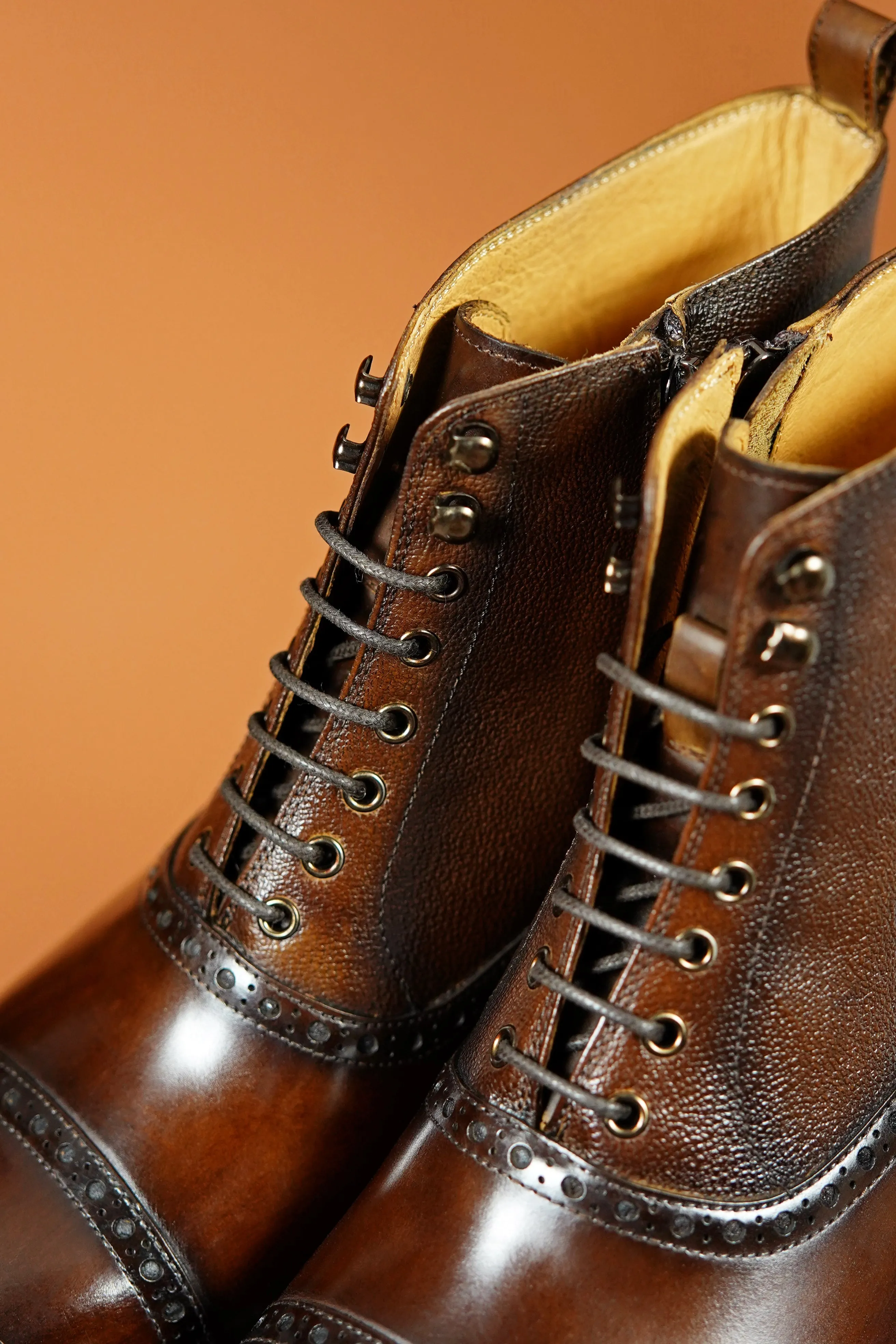 Regal Brown Cap-Toe Lace-Up Boot