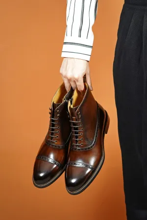 Regal Brown Cap-Toe Lace-Up Boot