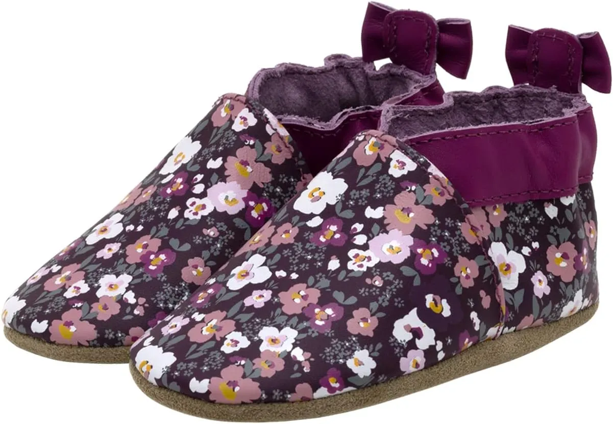 Robeez Baby Girls and Unisex Soft Soles Slip-Resistant Crib Shoes Slippers for Infant and Toddler, 0-24 Months