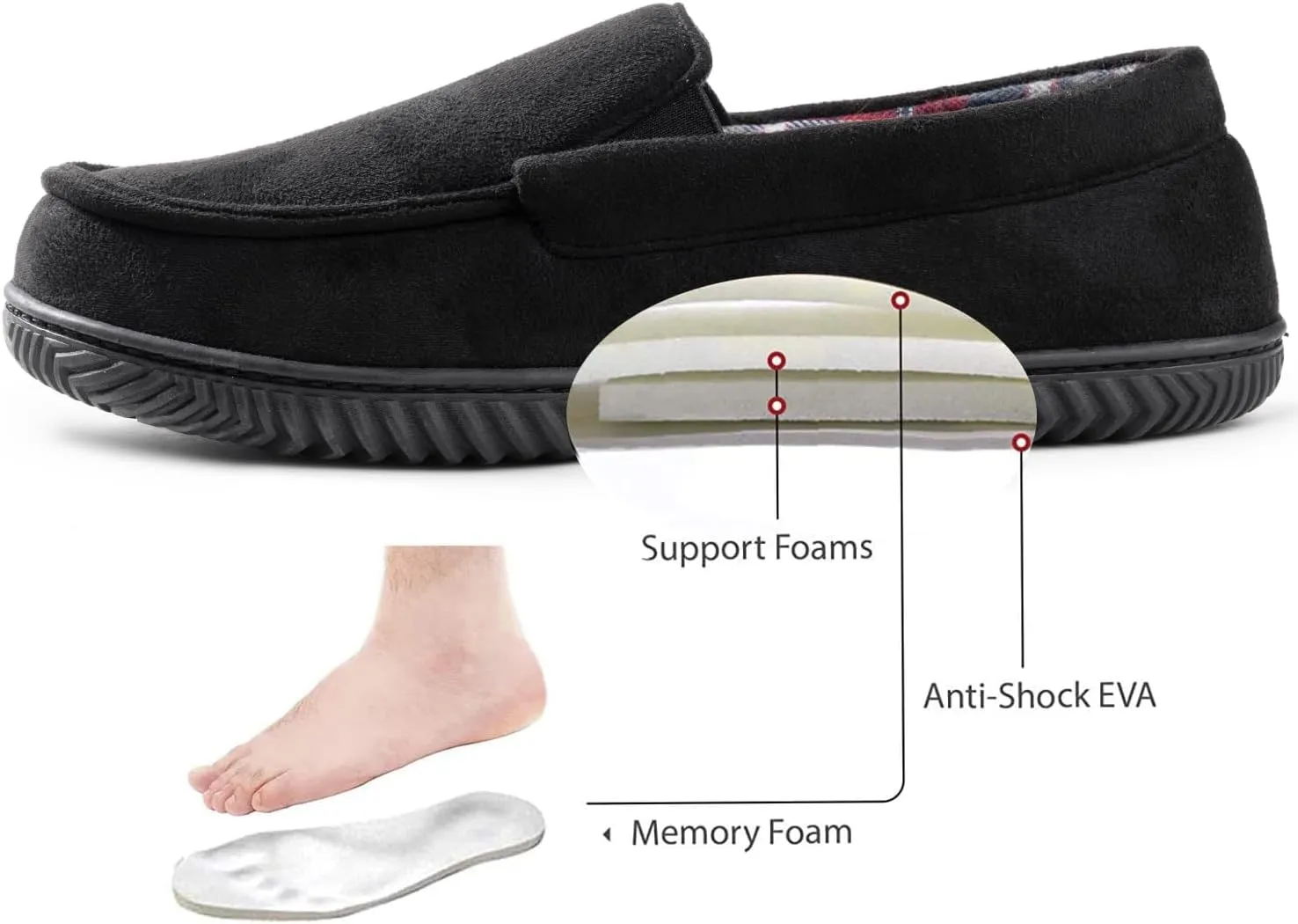 RockDove Men's Alexander Flannel Lined Loafer Slipper