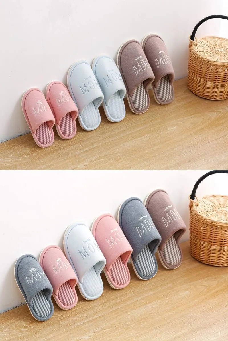 Rojeam Family Comfort Slippers Winter Warm House Shoes Indoor Outdoor for Unisex Men Women Kids