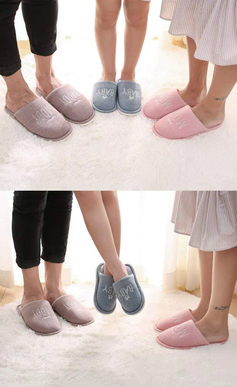 Rojeam Family Comfort Slippers Winter Warm House Shoes Indoor Outdoor for Unisex Men Women Kids