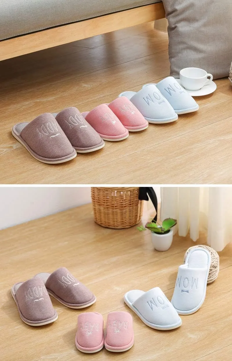 Rojeam Family Comfort Slippers Winter Warm House Shoes Indoor Outdoor for Unisex Men Women Kids