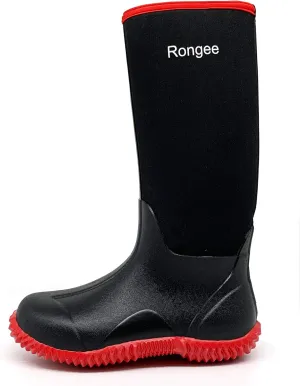 Rongee Rubber Boots for Women Waterproof Rain Boots Neoprene Insulated for Garden Outdoor Boots Mid Calf