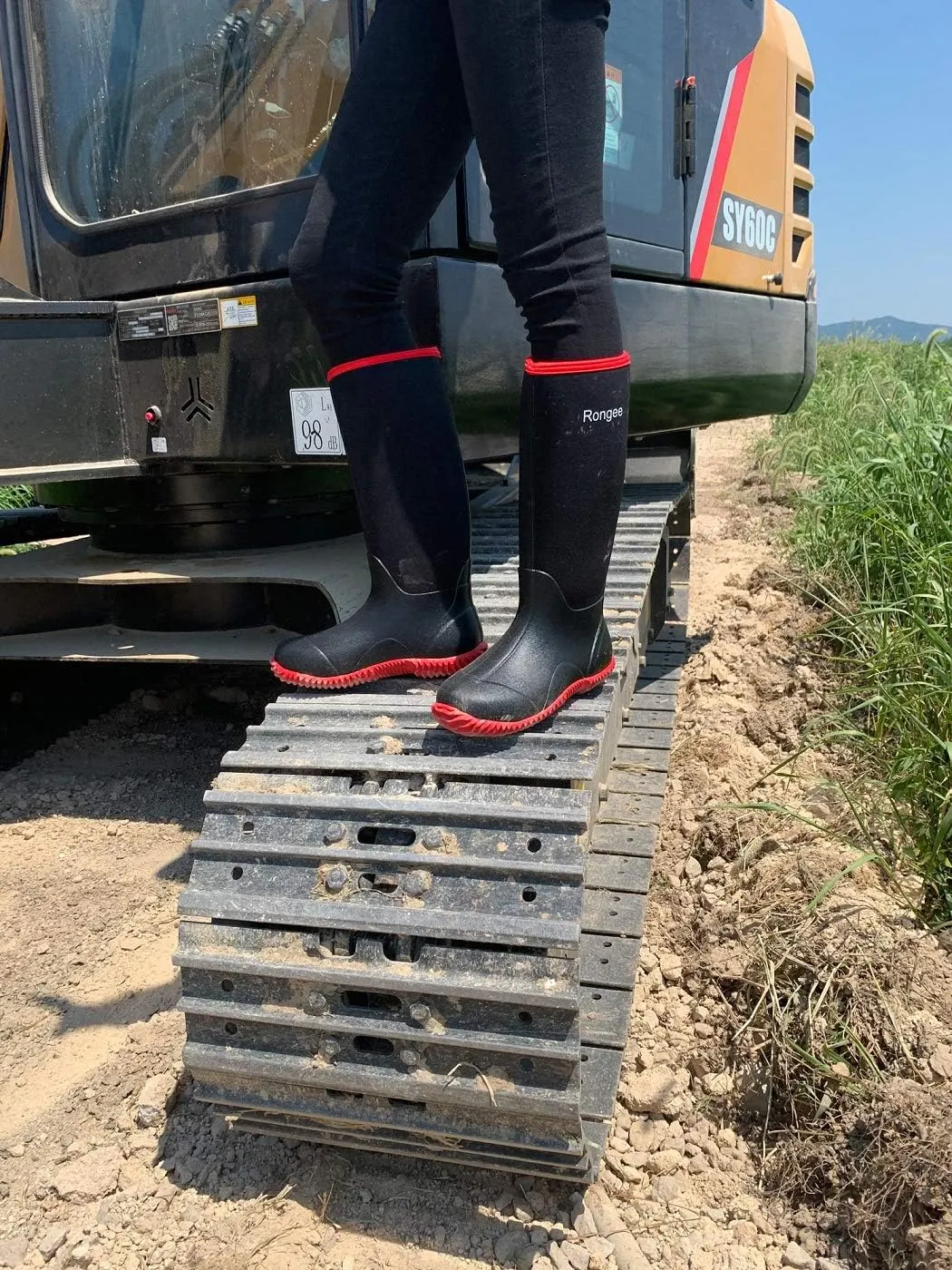 Rongee Rubber Boots for Women Waterproof Rain Boots Neoprene Insulated for Garden Outdoor Boots Mid Calf