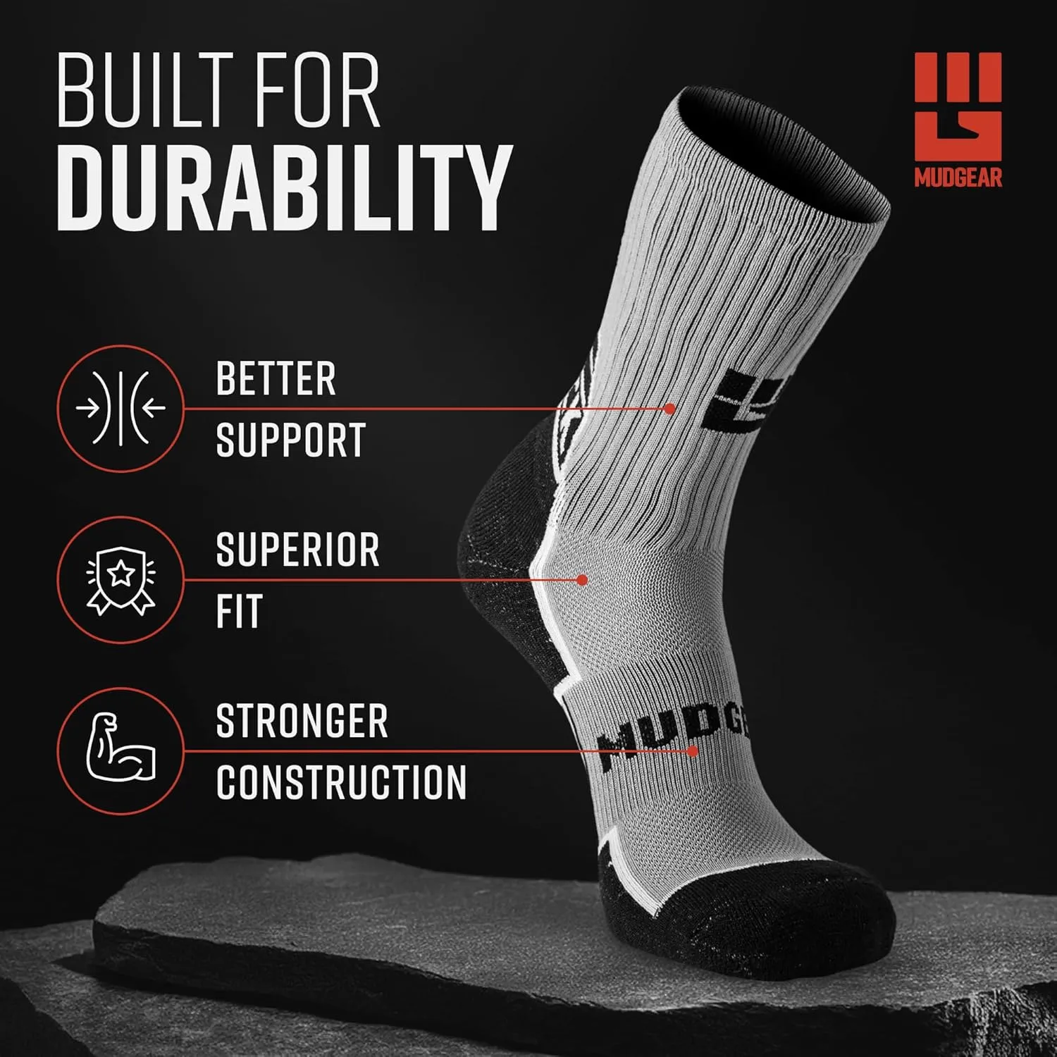 Ruck Socks, Merino Wool Tactical Boot Socks for Military, Rucking, Hiking, and Outdoor Adventures, USA-Made Crew Socks