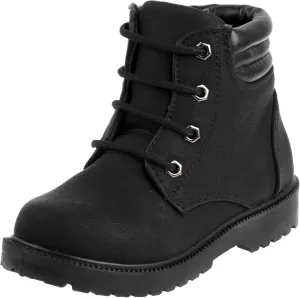 Rugged Bear Kids Hiking Outdoor Waterproof Lace-up Comfort Urban Styled Boots - Black/Tan/Pink (Toddler/Little Kid/Big Kid)