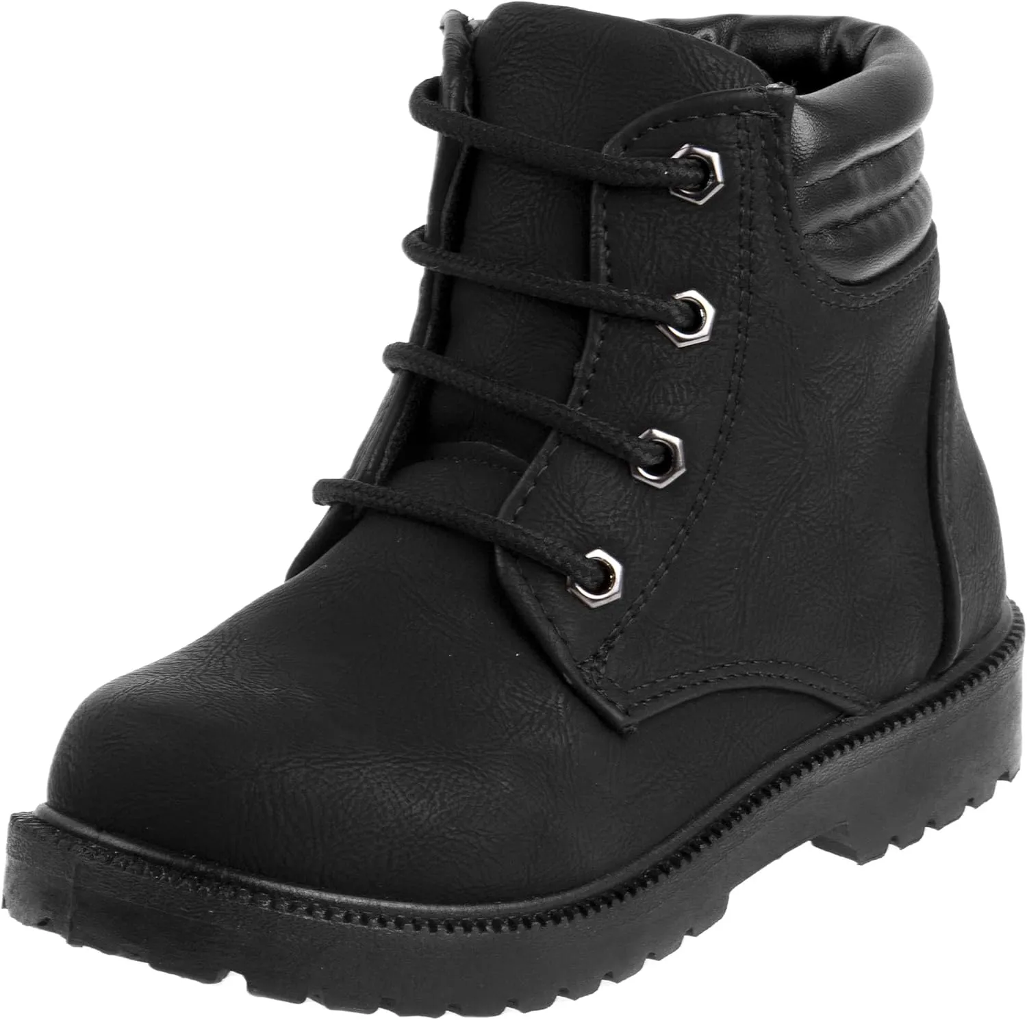 Rugged Bear Kids Hiking Outdoor Waterproof Lace-up Comfort Urban Styled Boots - Black/Tan/Pink (Toddler/Little Kid/Big Kid)