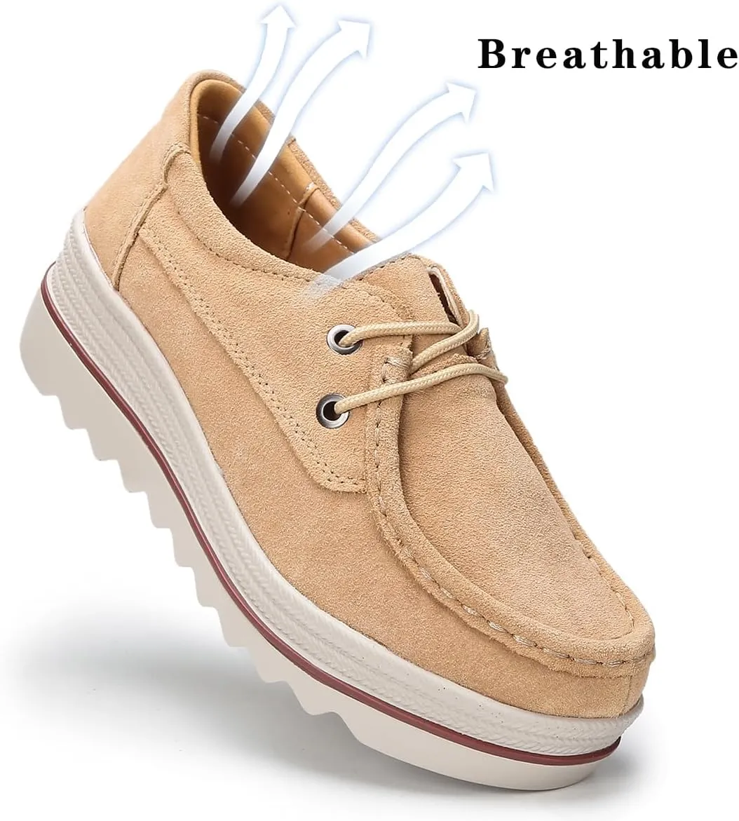 Ruiatoo Womens Slip on Loafers Comfortable Thick Soft Platform Shoes Business Casual Walking Shoes