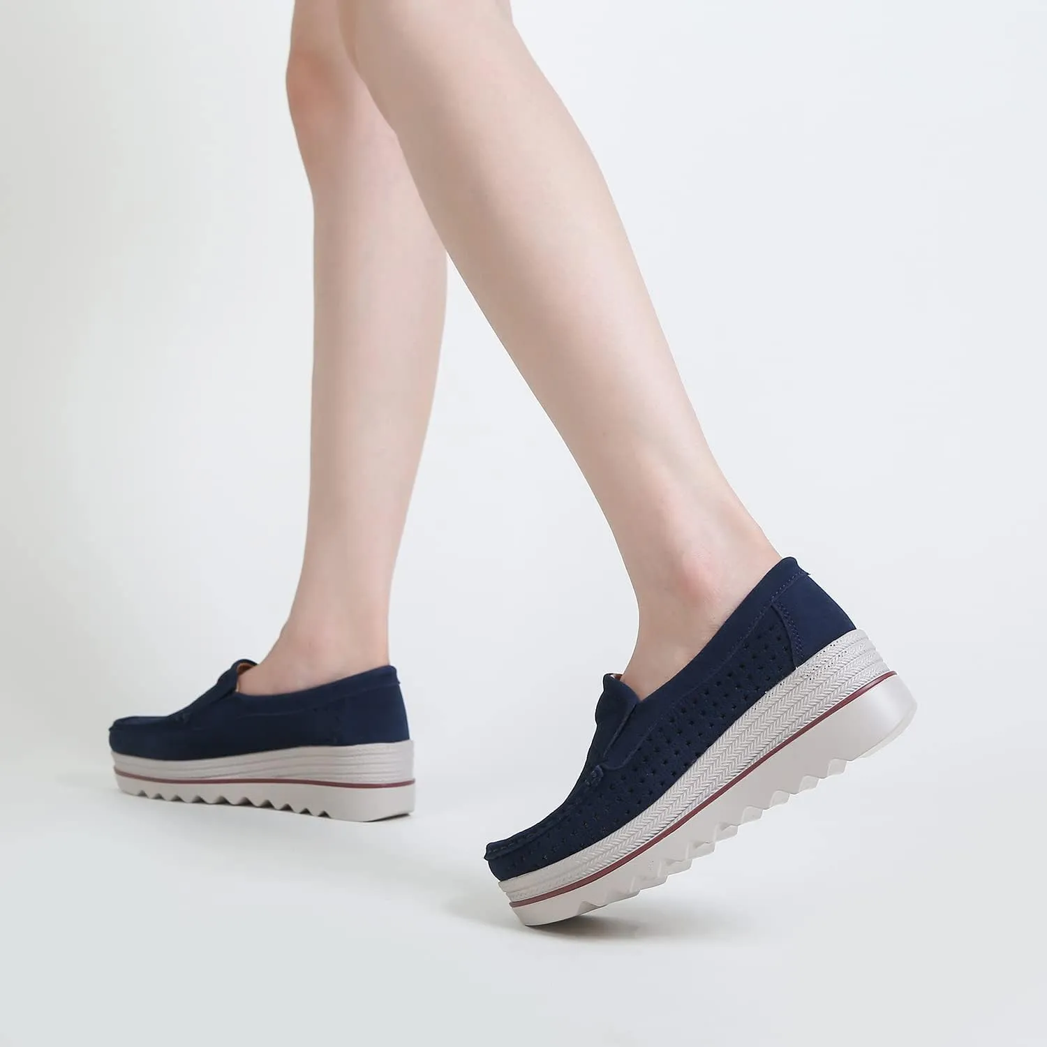 Ruiatoo Womens Slip on Loafers Comfortable Thick Soft Platform Shoes Business Casual Walking Shoes
