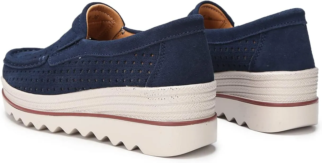 Ruiatoo Womens Slip on Loafers Comfortable Thick Soft Platform Shoes Business Casual Walking Shoes