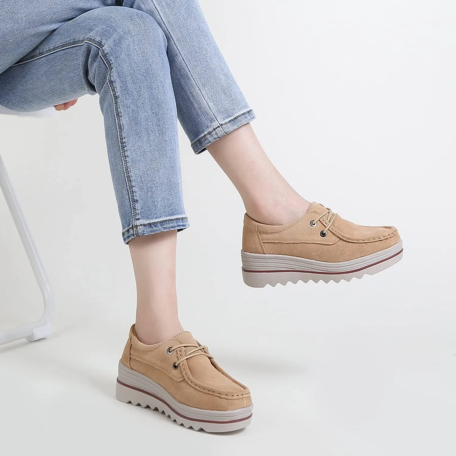 Ruiatoo Womens Slip on Loafers Comfortable Thick Soft Platform Shoes Business Casual Walking Shoes