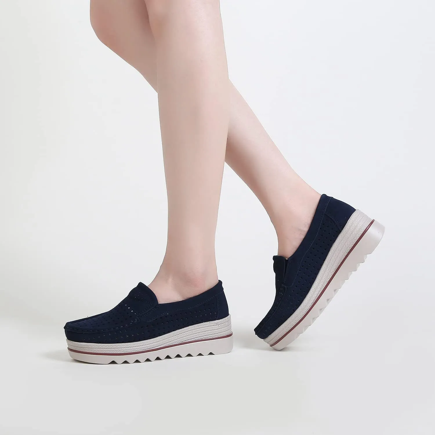 Ruiatoo Womens Slip on Loafers Comfortable Thick Soft Platform Shoes Business Casual Walking Shoes