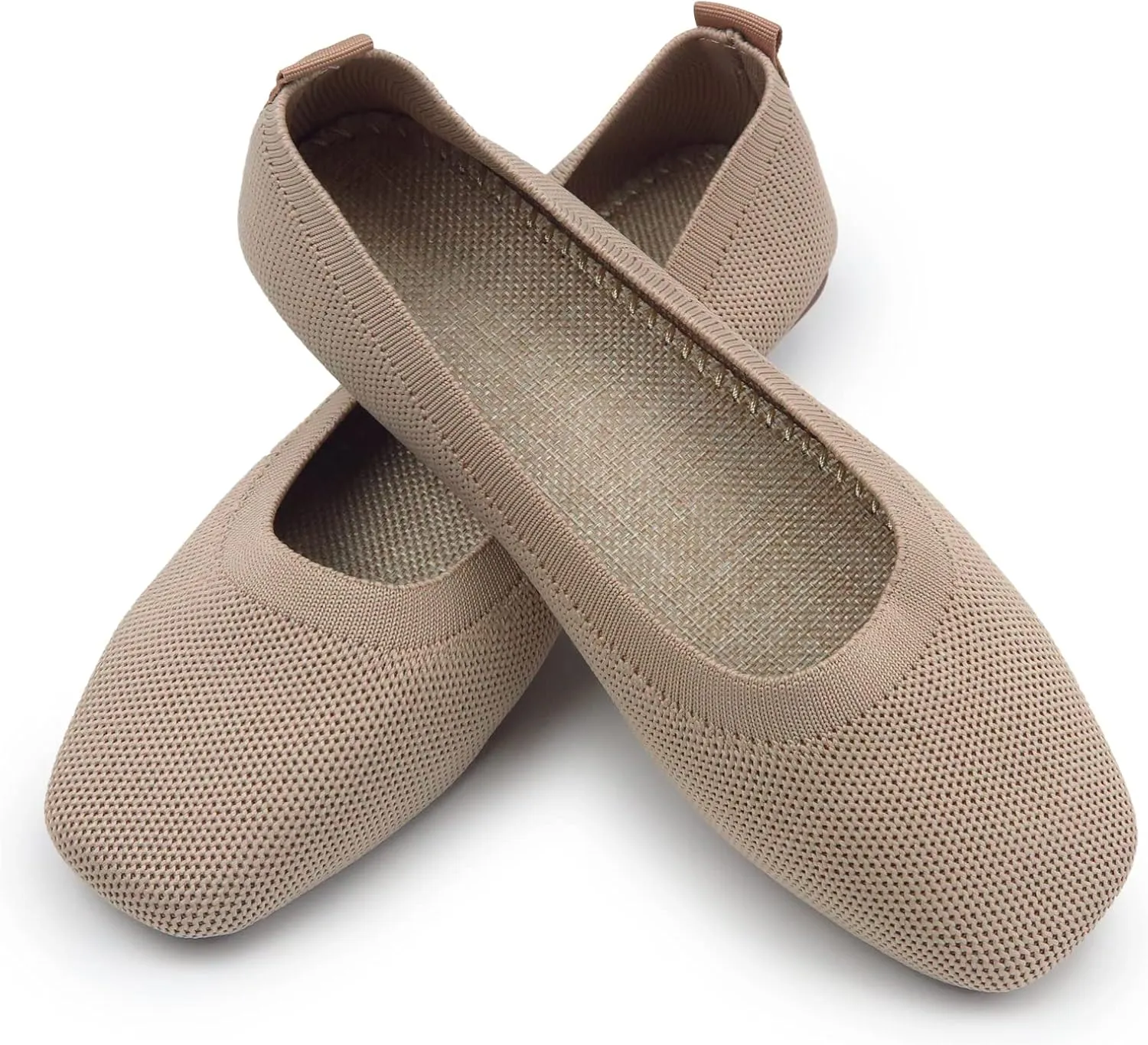 RVROVIC Women Flat Shoes Knitted Lightweight Slip-on Loafers Breathabel Soft Comfortable Ballet Flats