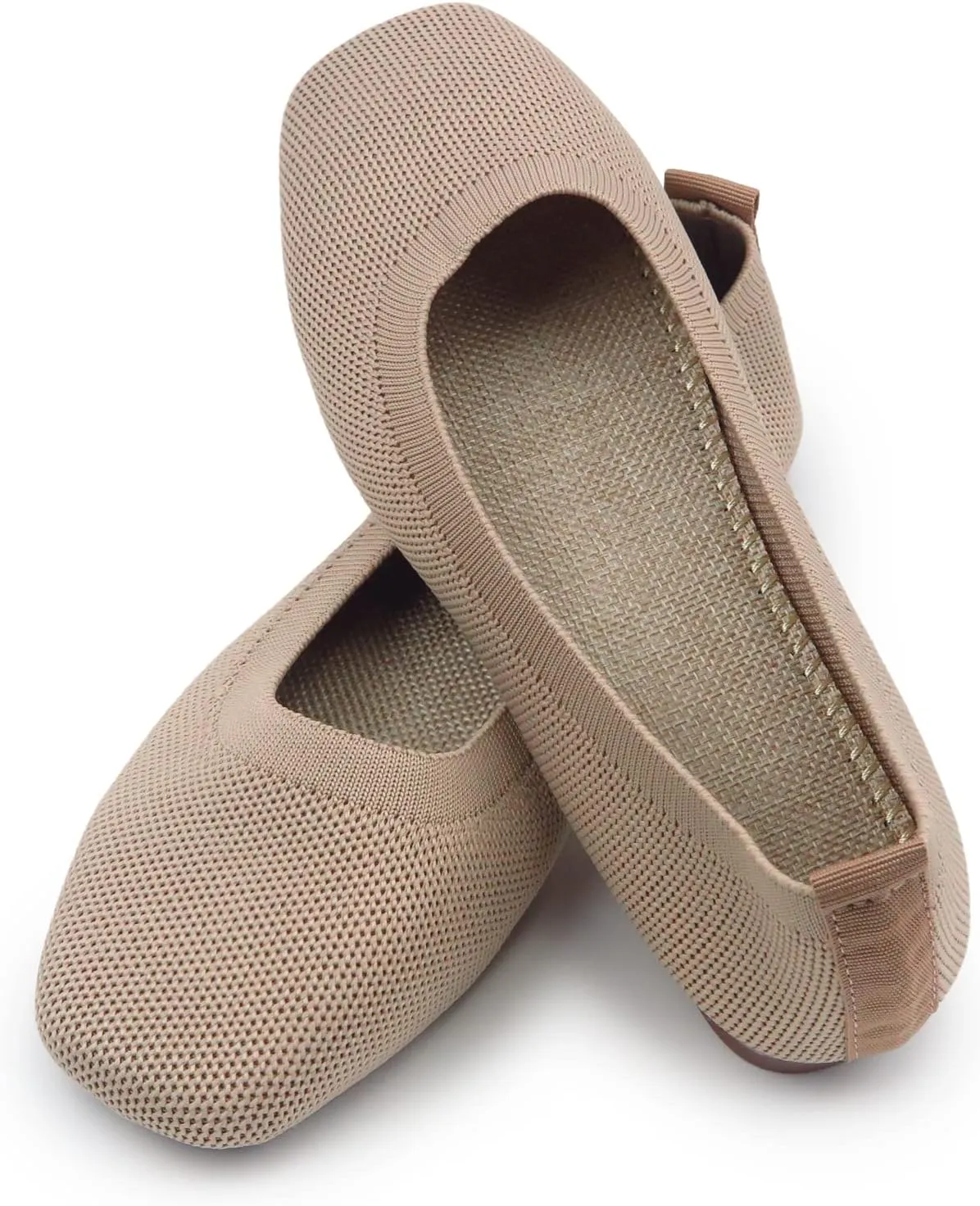 RVROVIC Women Flat Shoes Knitted Lightweight Slip-on Loafers Breathabel Soft Comfortable Ballet Flats