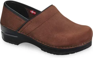 Sanita Pro Textured Oiled Narrow Professional Clogs for Men - Arch Support, Durable, Closed-Back Slip-On Shoes