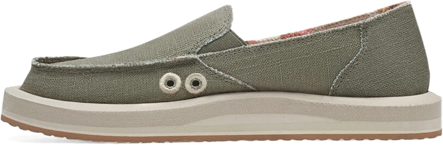 Sanuk Womens Donna Soft Top Hemp Loafers | Womens Shoes | Slip On Shoes for Women | Women's Slip-on Loafers | Memory Foam Footbed