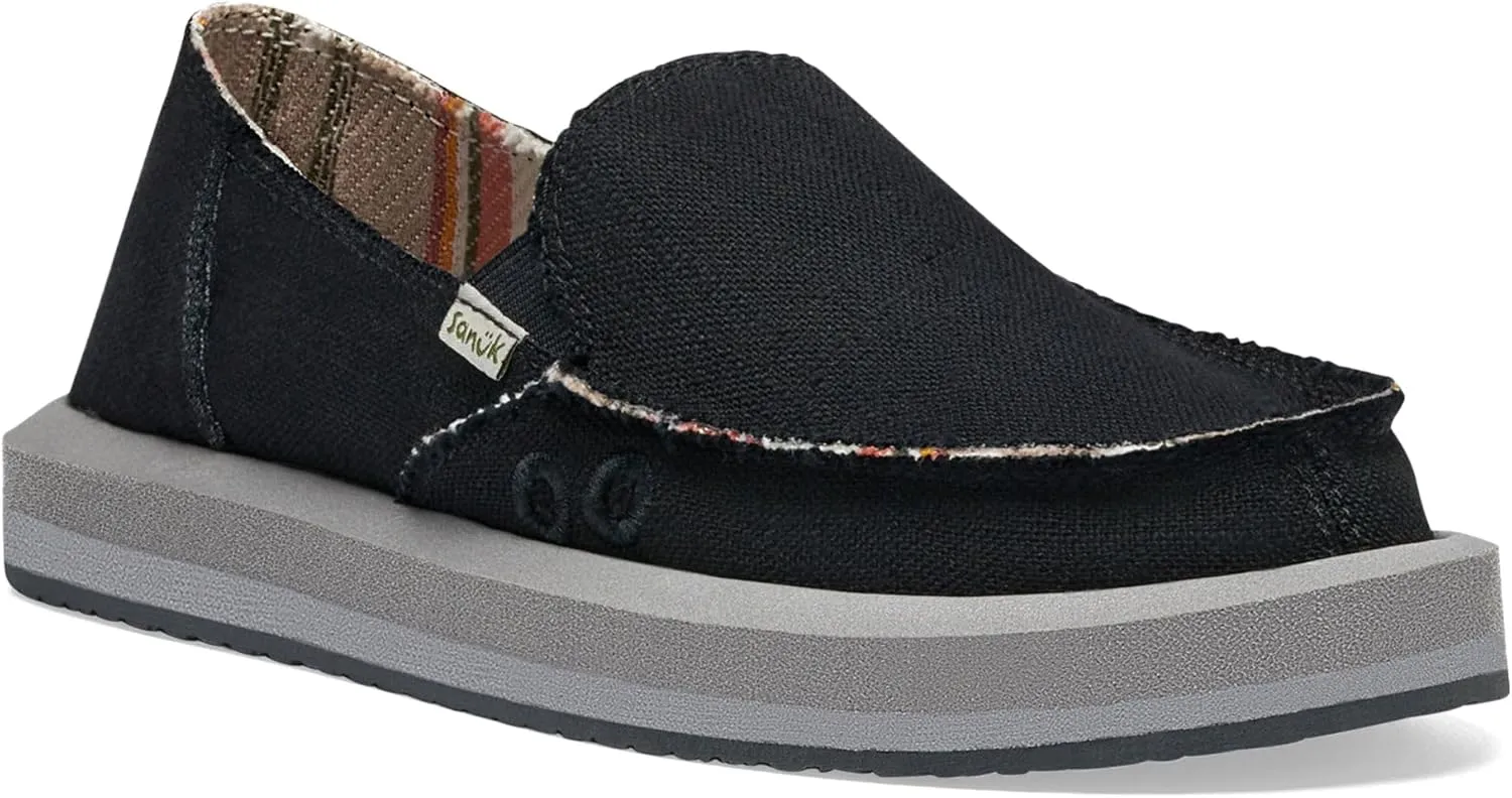 Sanuk Womens Donna Soft Top Hemp Loafers | Womens Shoes | Slip On Shoes for Women | Women's Slip-on Loafers | Memory Foam Footbed