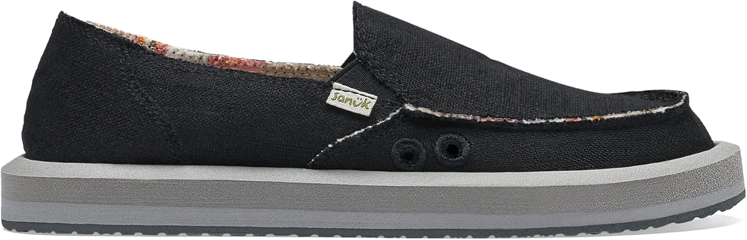 Sanuk Womens Donna Soft Top Hemp Loafers | Womens Shoes | Slip On Shoes for Women | Women's Slip-on Loafers | Memory Foam Footbed