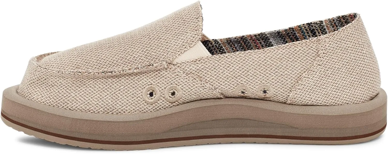 Sanuk Womens Donna Soft Top Hemp Loafers | Womens Shoes | Slip On Shoes for Women | Women's Slip-on Loafers | Memory Foam Footbed