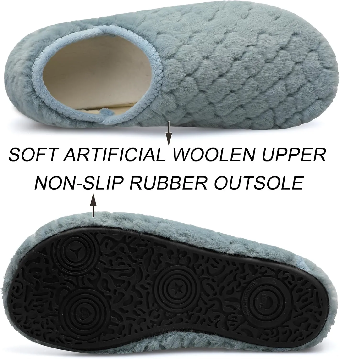 Scurtain Unisex Adults Rubber Sole Slippers