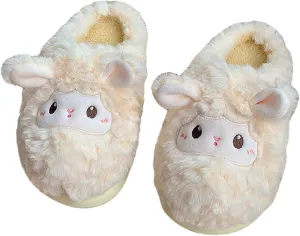 Sheep slippers Interesting animal shoes Warm keeping plush adult cartoon slippers for men and women at home