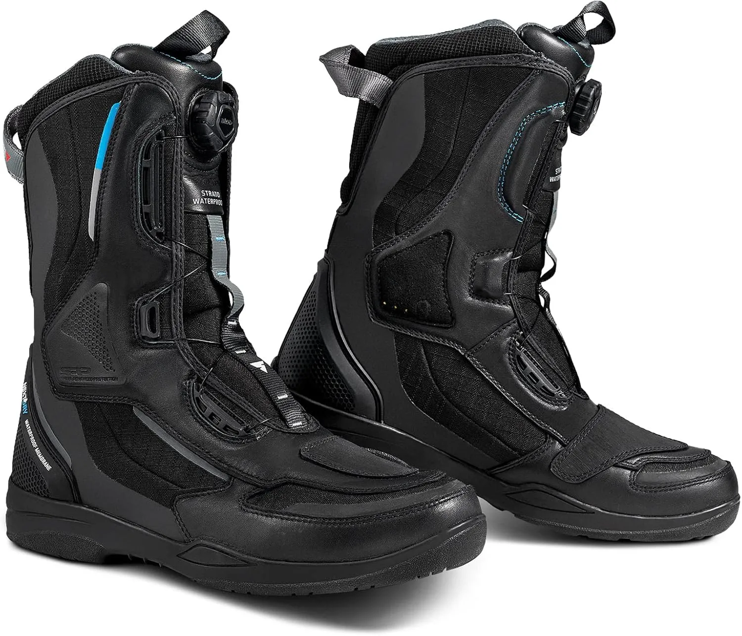 SHIMA STRATO WP, Waterproof Motorcycle Boots for Men - Vented, Reinforced Lightweight Long Biker Riding Boots with ATOP Fast-Closure