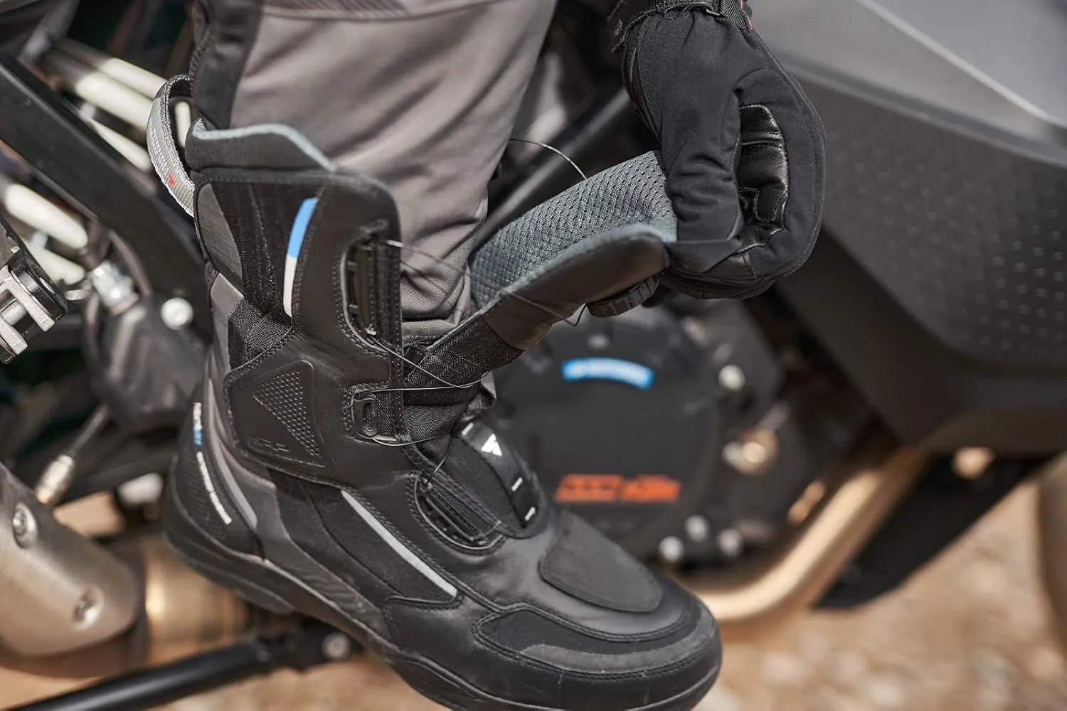SHIMA STRATO WP, Waterproof Motorcycle Boots for Men - Vented, Reinforced Lightweight Long Biker Riding Boots with ATOP Fast-Closure