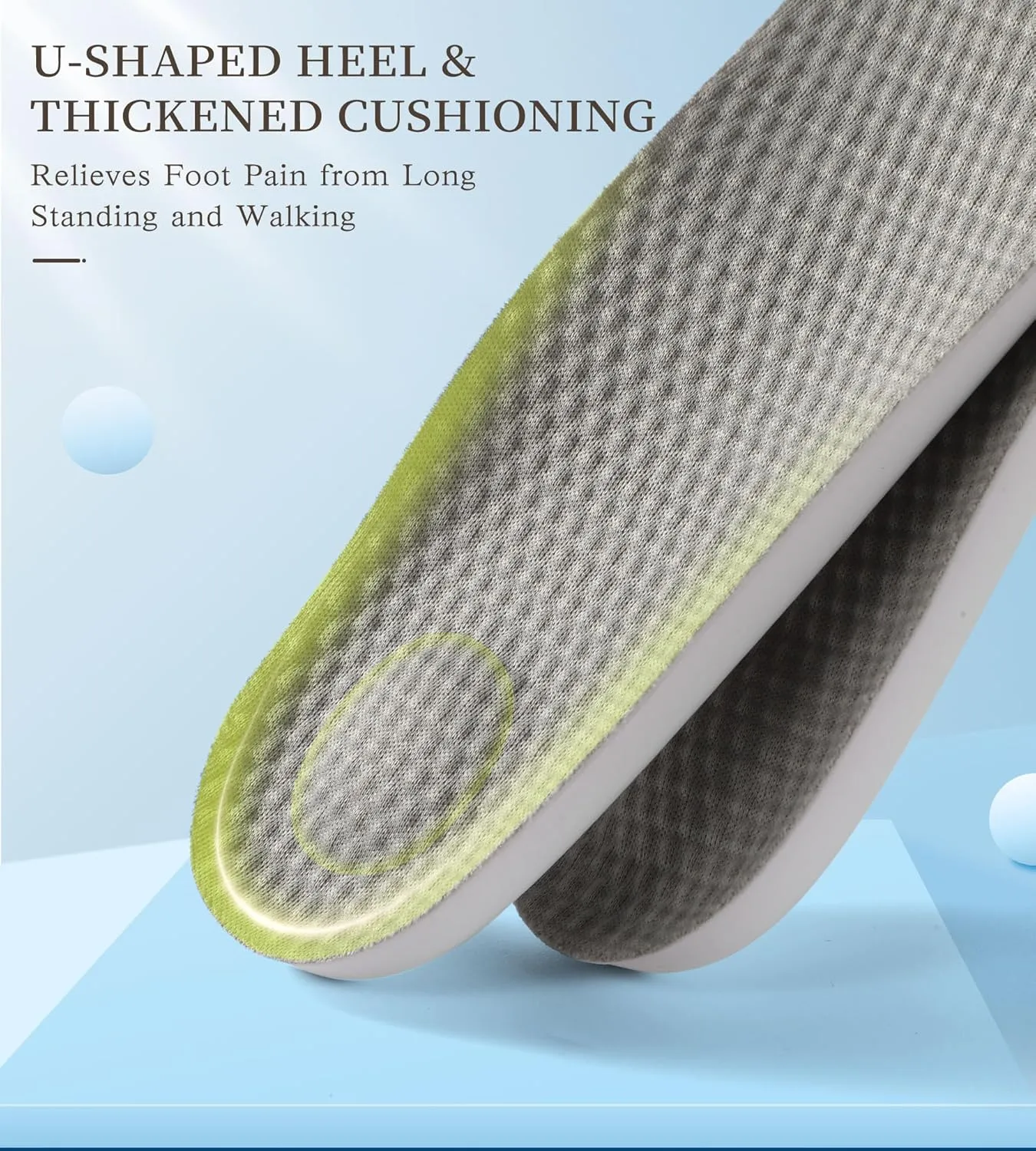 Shock Absorbing Insoles for Men & Women — Soft Memory Foam Shoe Inserts for Foot Pain Relief, All-Day Comfort & Fatigue Reduction