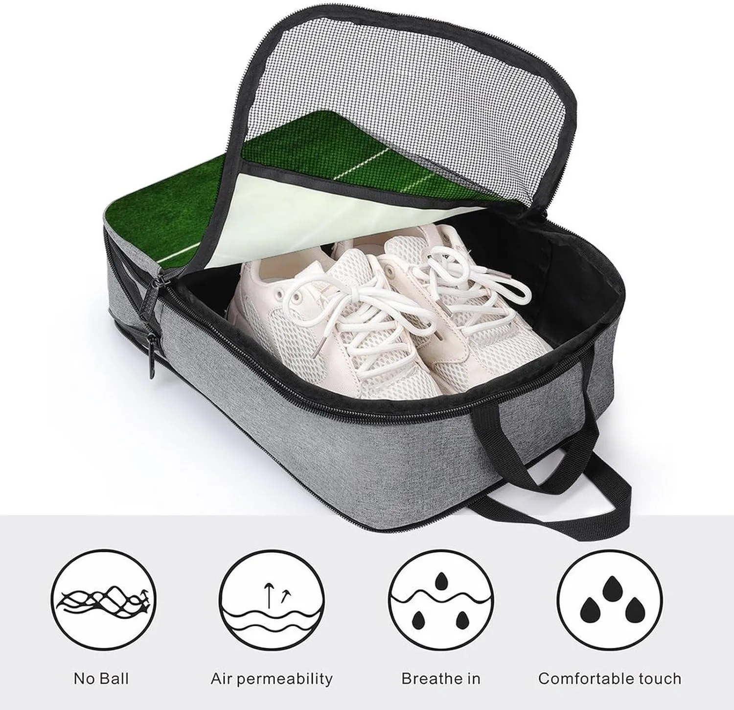 Shoe Bags for Travel Women Men,Grass Field Soccer Playground Print Foldable Shoe Travel Bag with Zipper,Travel Shoe Bags for Storage Packing in Suitcase,Portable Travel Essentials