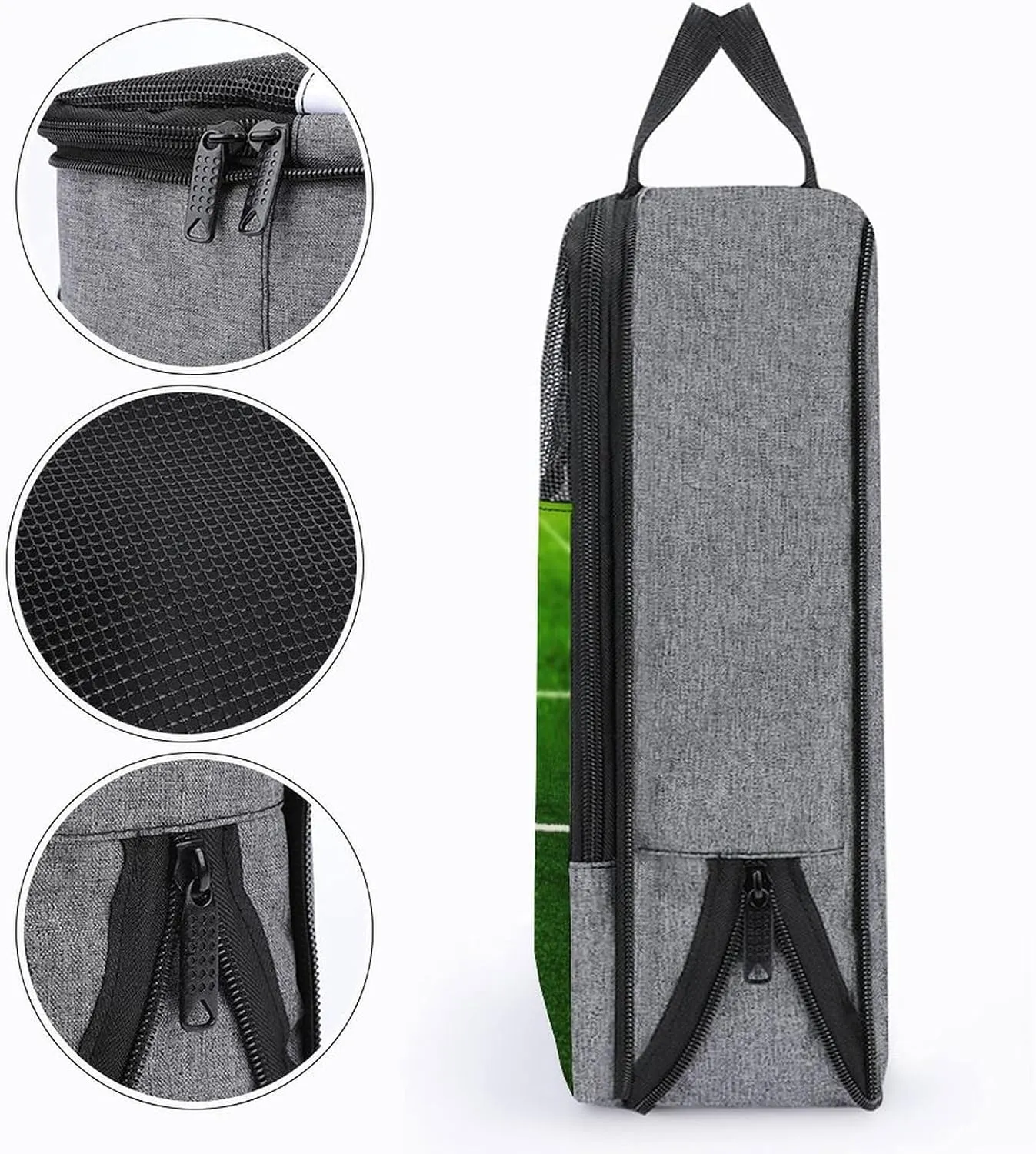 Shoe Bags for Travel Women Men,Grass Field Soccer Playground Print Foldable Shoe Travel Bag with Zipper,Travel Shoe Bags for Storage Packing in Suitcase,Portable Travel Essentials