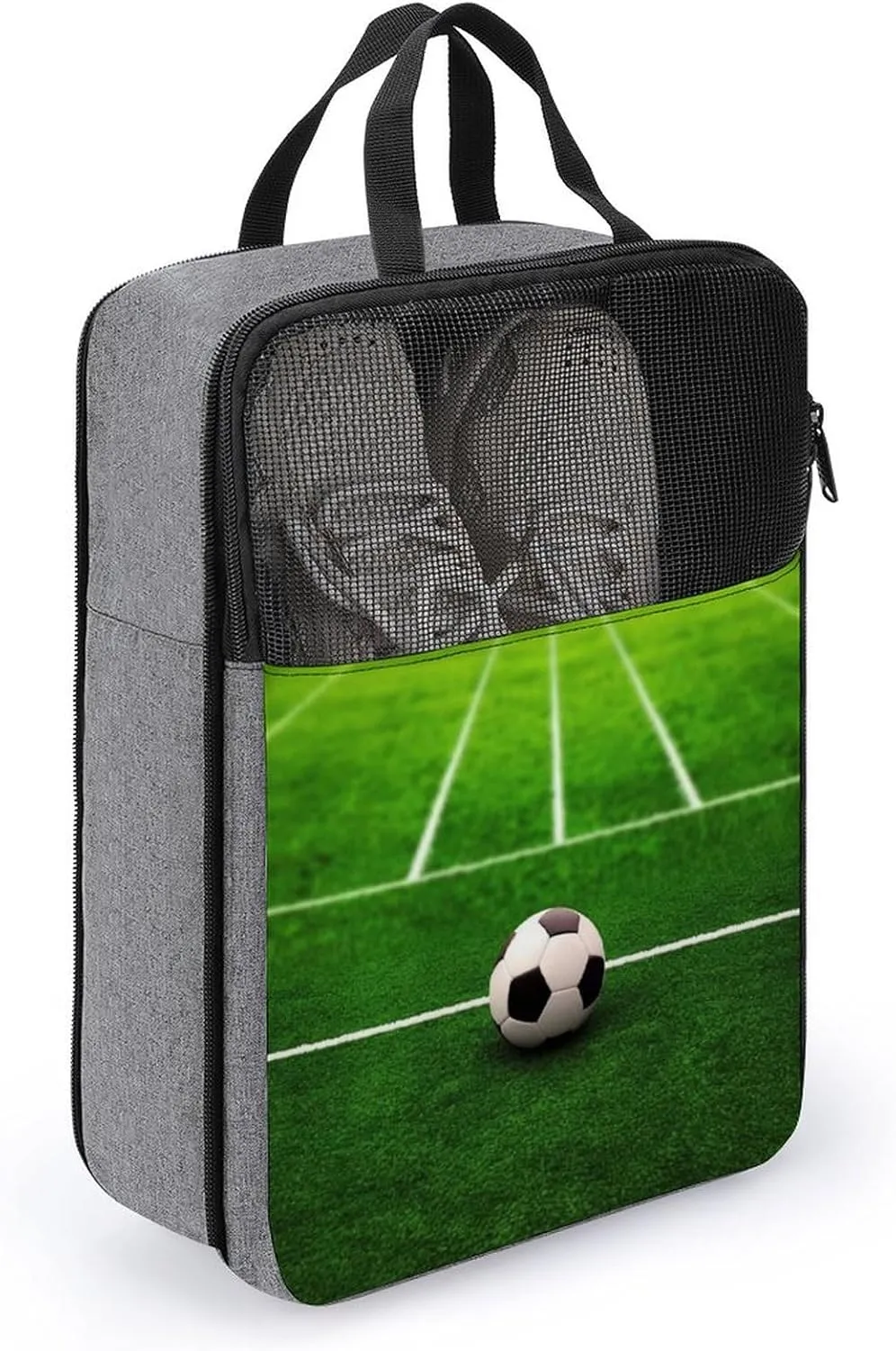 Shoe Bags for Travel Women Men,Grass Field Soccer Playground Print Foldable Shoe Travel Bag with Zipper,Travel Shoe Bags for Storage Packing in Suitcase,Portable Travel Essentials