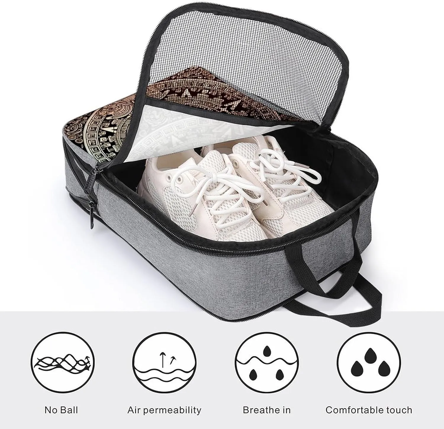 Shoe Bags for Travel Women Men,Mayan Calendar Doomsday Print Foldable Shoe Travel Bag with Zipper,Travel Shoe Bags for Storage Packing in Suitcase,Portable Travel Essentials