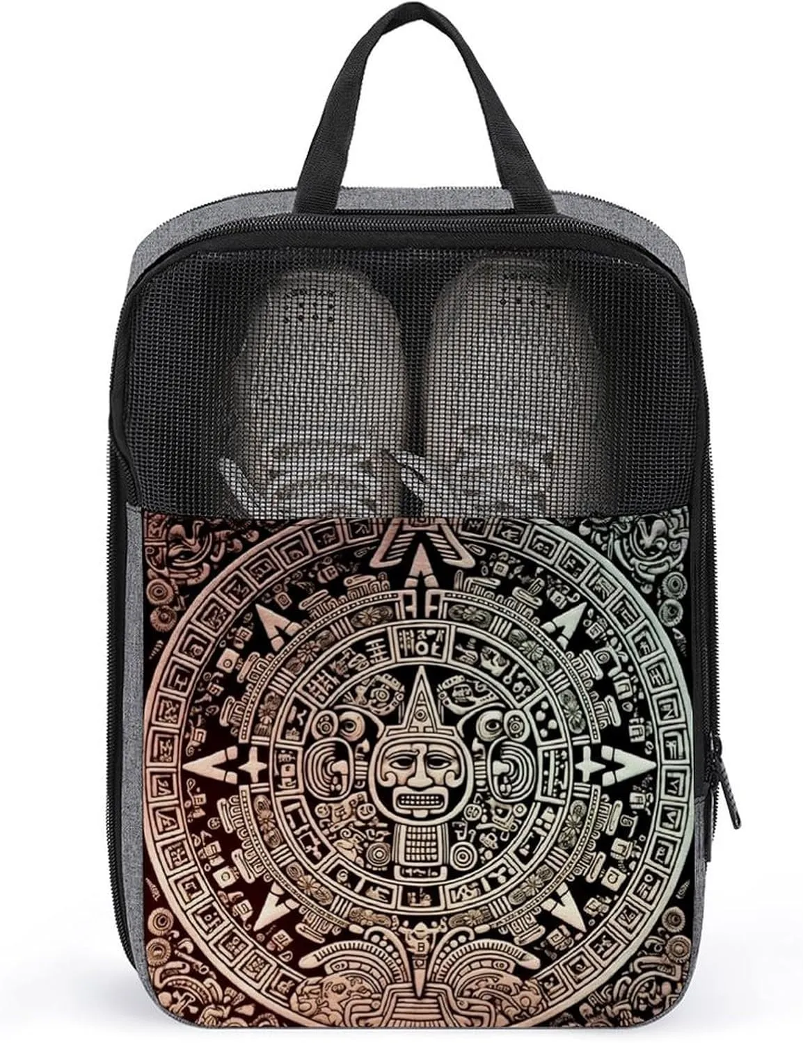 Shoe Bags for Travel Women Men,Mayan Calendar Doomsday Print Foldable Shoe Travel Bag with Zipper,Travel Shoe Bags for Storage Packing in Suitcase,Portable Travel Essentials