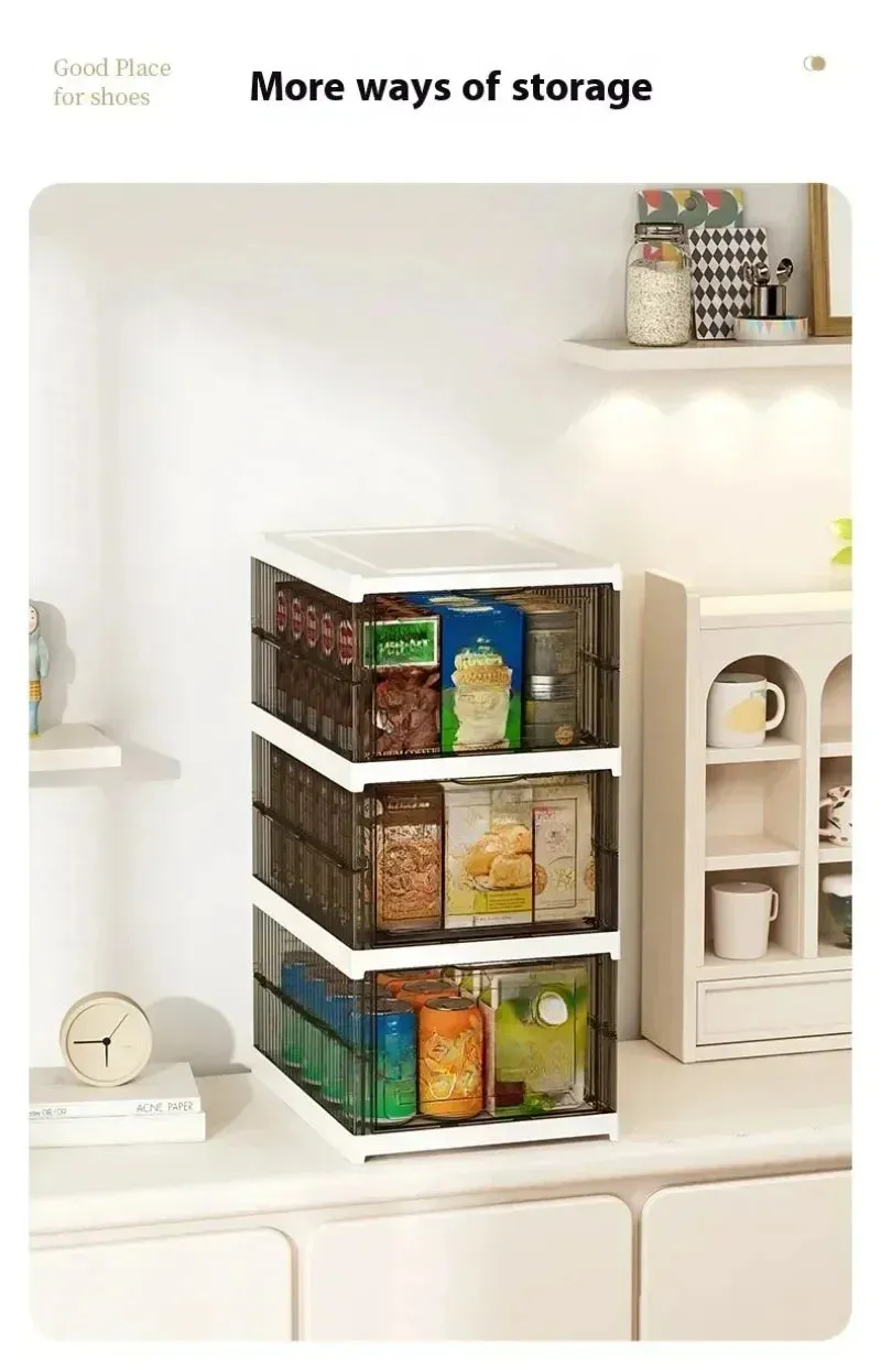 Shoe Foldable Organizers Cabinet Layers for Thickened Simple All-in-one Box Transparent Sneaker Home Stackable Shoe Shoe 1/3 Rack PP Shoes Combo offer