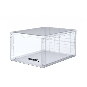 Shoe Mistri Shoe Crates for Sneakers | Plastic Stackable Shoe Box with Clear Door | Multipurpose Foldable Shoe Organizer