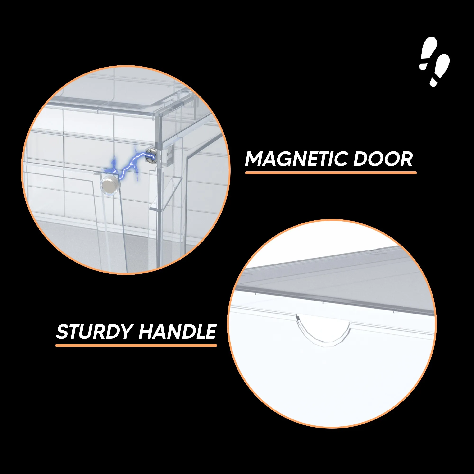 Shoe Mistri Shoe Crates for Sneakers | Plastic Stackable Shoe Box with Clear Door | Multipurpose Foldable Shoe Organizer