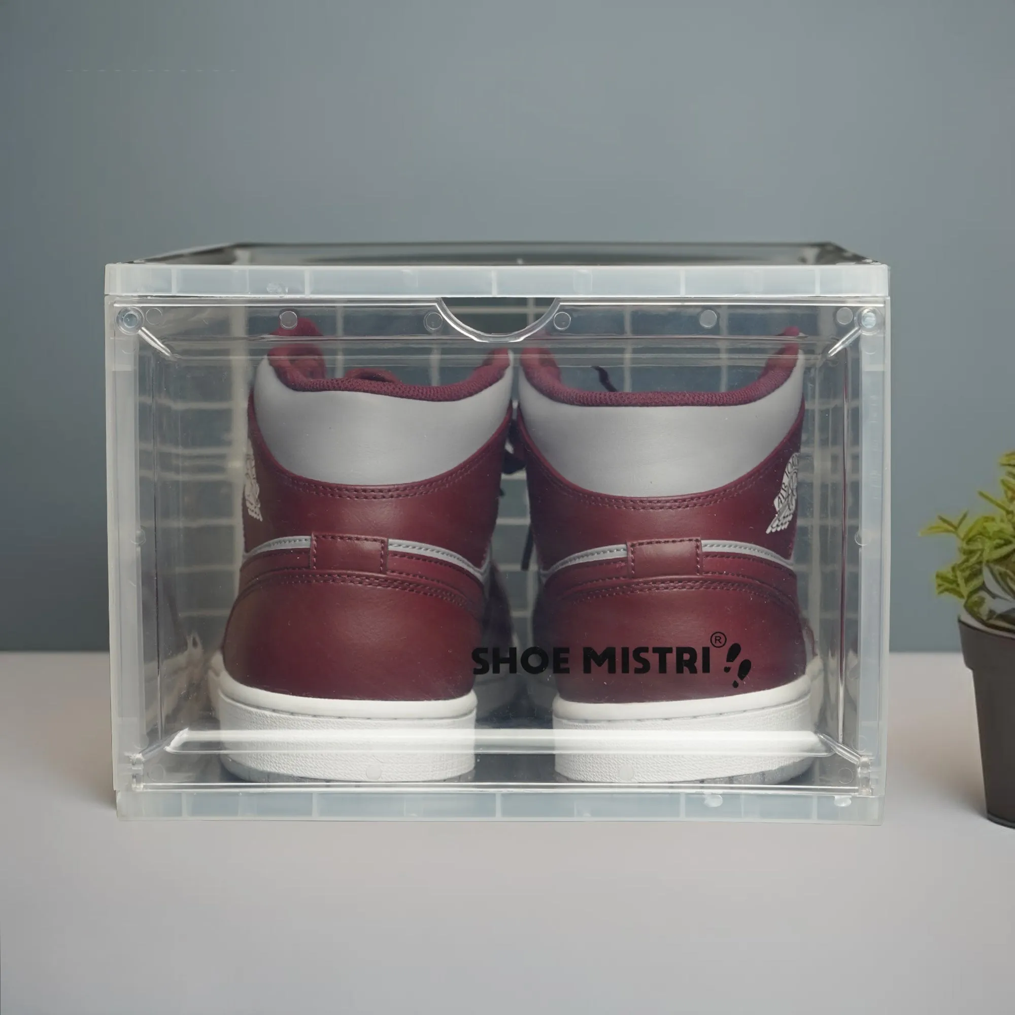 Shoe Mistri Shoe Crates for Sneakers | Plastic Stackable Shoe Box with Clear Door | Multipurpose Foldable Shoe Organizer