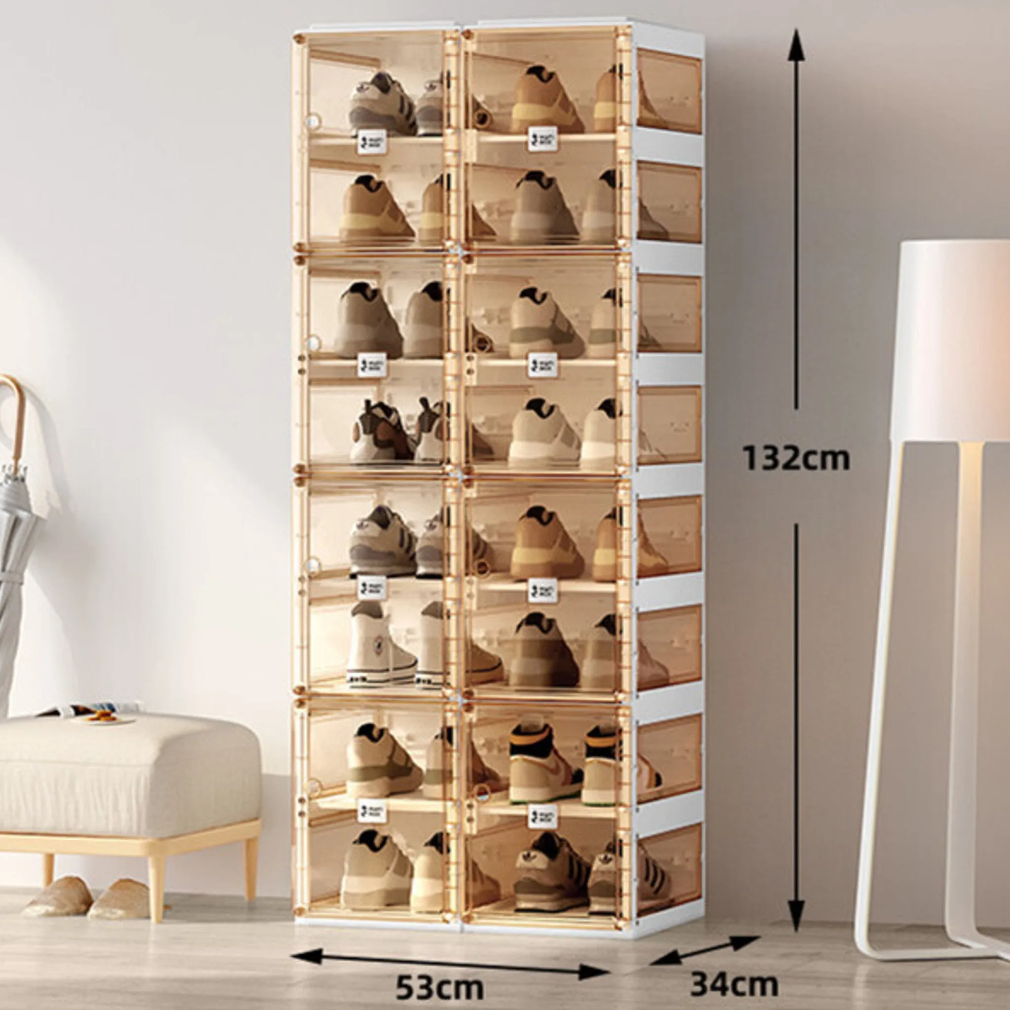Shoe Storage 8 layers 16 girds (16 Pairs)